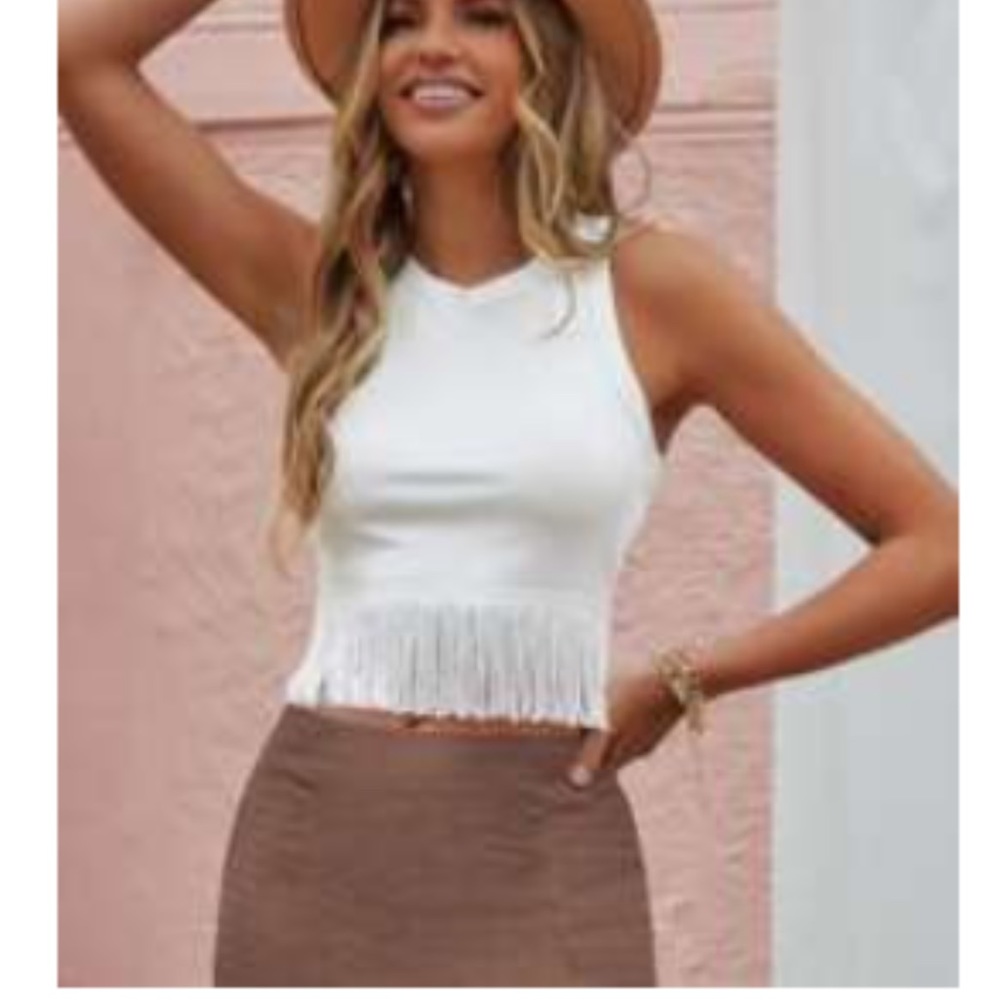 SHEIN white top with frills - brand new with tag